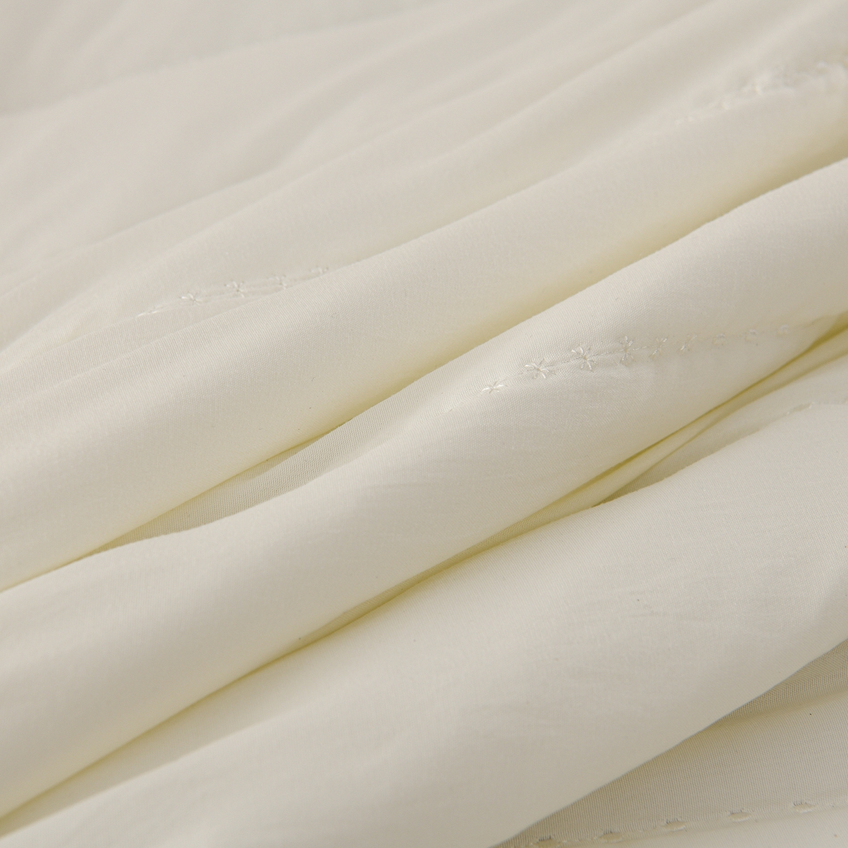 91家纺网 家纺一手货源 找家纺 推推家纺 2026新款水洗棉床盖夏被四件套 蝴蝶结-米白