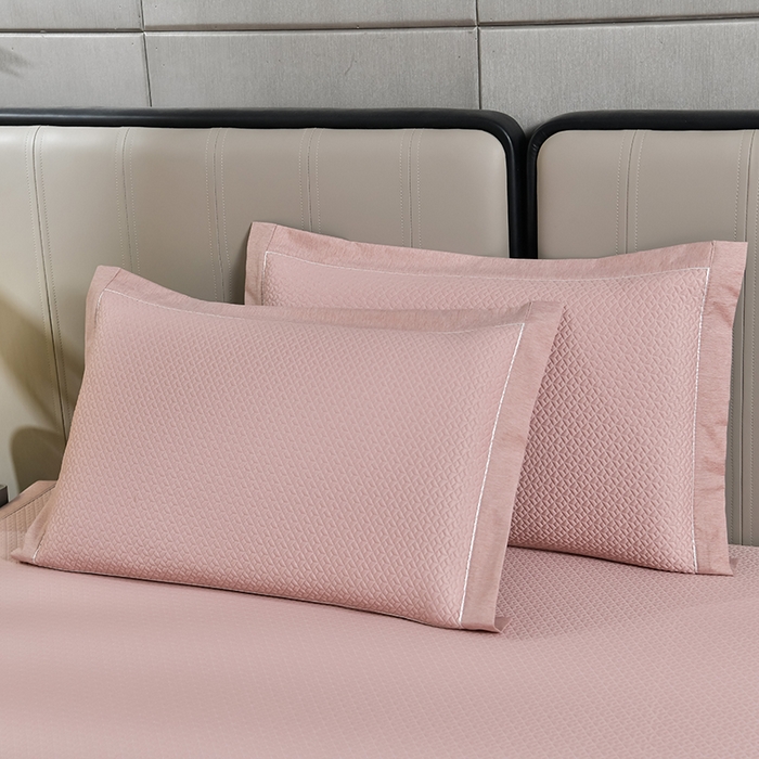 91家纺网 家纺一手货源 找家纺 小牛席业 2026春夏新款天鹅刺绣冷感豆豆席凉席席子系列 天鹅刺绣冷感豆豆席（粉色）