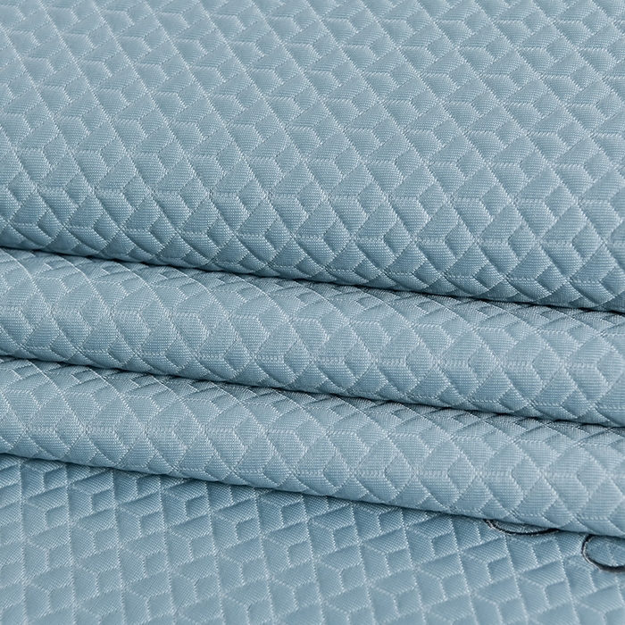 91家纺网 家纺一手货源 找家纺 小牛席业 2026春夏新款天鹅刺绣冷感豆豆席凉席席子系列 天鹅刺绣冷感豆豆席（蓝色）