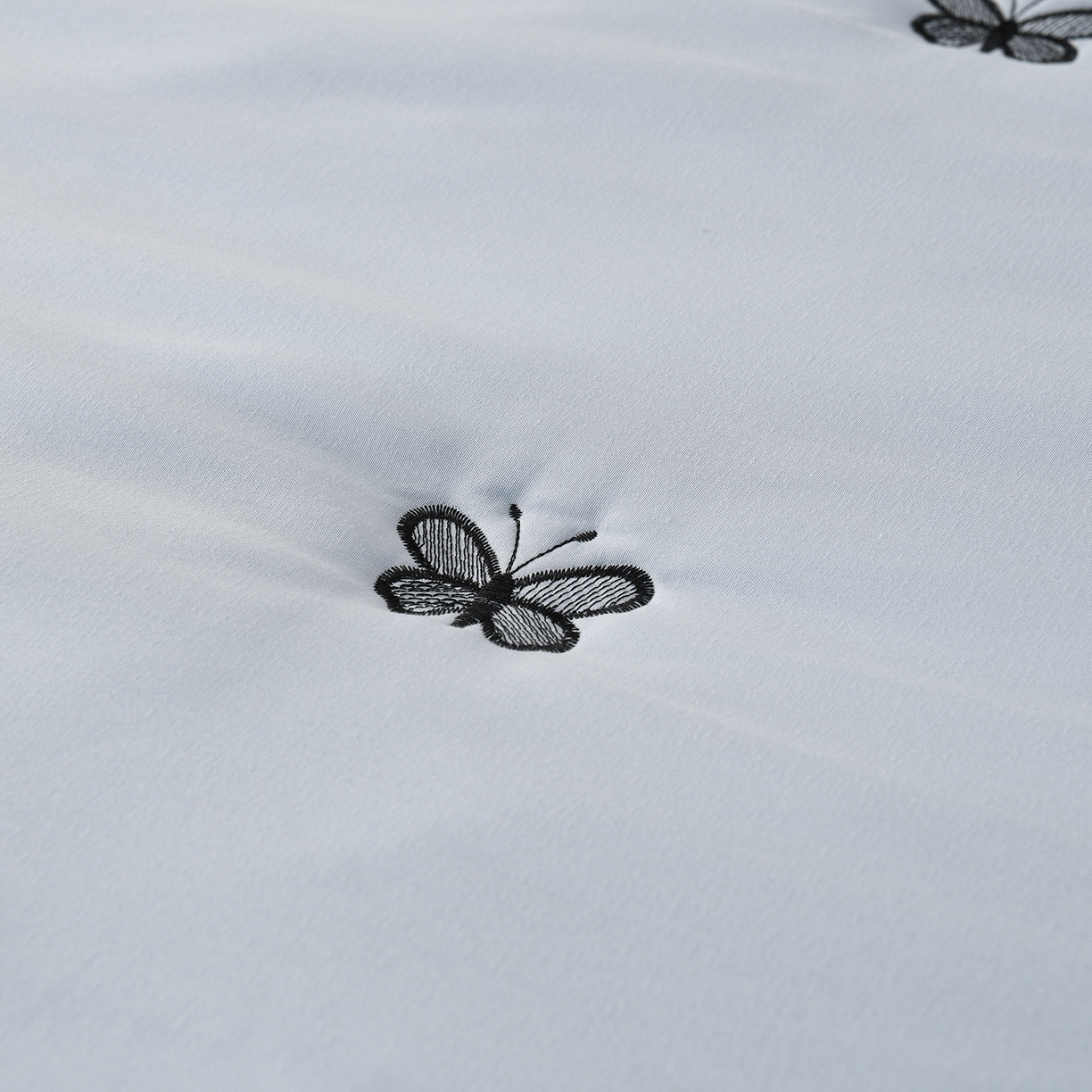 91家纺网 家纺一手货源 找家纺 推推家纺 2026新款水洗棉床盖夏被四件套 蝴蝶-蓝色