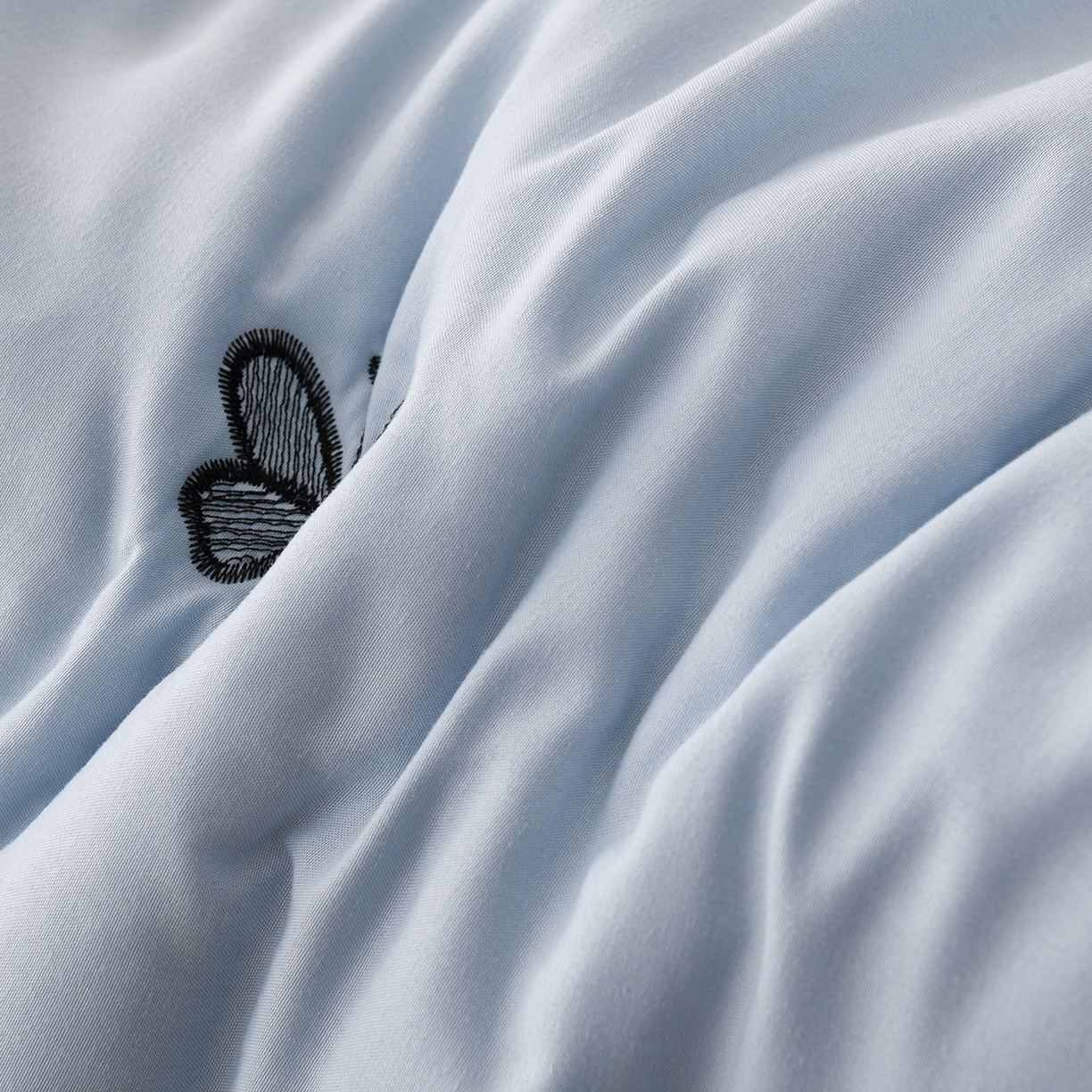 91家纺网 家纺一手货源 找家纺 推推家纺 2026新款水洗棉床盖夏被四件套 蝴蝶-蓝色