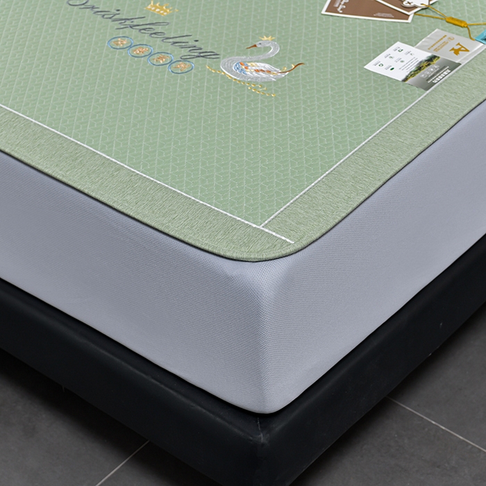 91家纺网 家纺一手货源 找家纺 小牛席业 2026春夏新款天鹅冷感豆豆席系列凉席席子-（床笠款） 天鹅冷感豆豆席系列-（床笠款）绿色