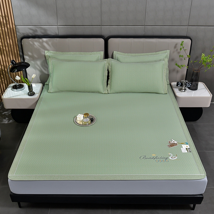 91家纺网 家纺一手货源 找家纺 小牛席业 2026春夏新款天鹅冷感豆豆席系列凉席席子-（床笠款） 天鹅冷感豆豆席系列-（床笠款）绿色