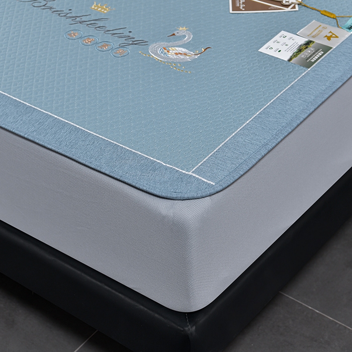 91家纺网 家纺一手货源 找家纺 小牛席业 2026春夏新款天鹅冷感豆豆席系列凉席席子-（床笠款） 天鹅冷感豆豆席系列-（床笠款）蓝色