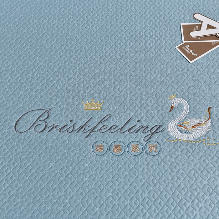 91家纺网 家纺一手货源 找家纺 小牛席业 2026春夏新款天鹅冷感豆豆席系列凉席席子-（床笠款） 天鹅冷感豆豆席系列-（床笠款）蓝色