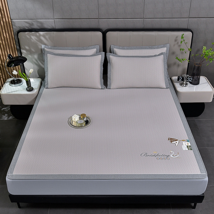 91家纺网 家纺一手货源 找家纺 小牛席业 2026春夏新款天鹅冷感豆豆席系列凉席席子-（床笠款） 天鹅冷感豆豆席系列-（床笠款）米色