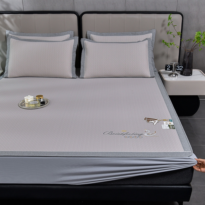 91家纺网 家纺一手货源 找家纺 小牛席业 2026春夏新款天鹅冷感豆豆席系列凉席席子-（床笠款） 天鹅冷感豆豆席系列-（床笠款）米色