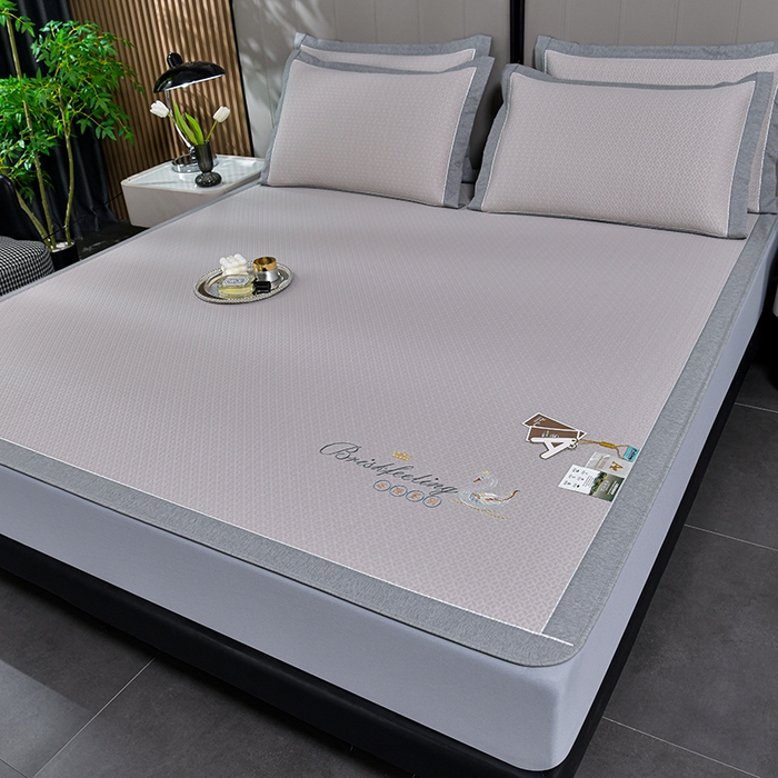 91家纺网 家纺一手货源 找家纺 小牛席业 2026春夏新款天鹅冷感豆豆席系列凉席席子-（床笠款） 天鹅冷感豆豆席系列-（床笠款）米色