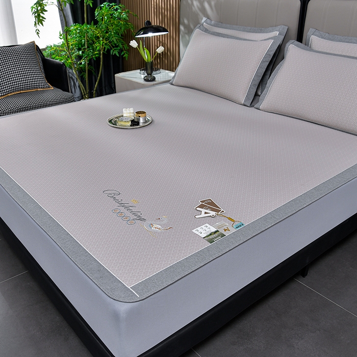 91家纺网 家纺一手货源 找家纺 小牛席业 2026春夏新款天鹅冷感豆豆席系列凉席席子-（床笠款） 天鹅冷感豆豆席系列-（床笠款）米色