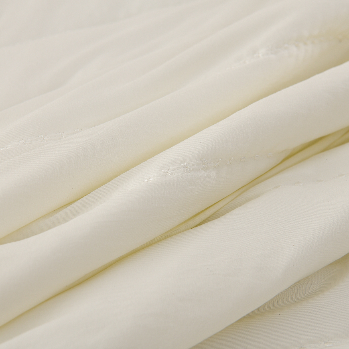 91家纺网 家纺一手货源 找家纺 推推家纺 2026新款水洗棉床盖夏被四件套 蝴蝶-米白