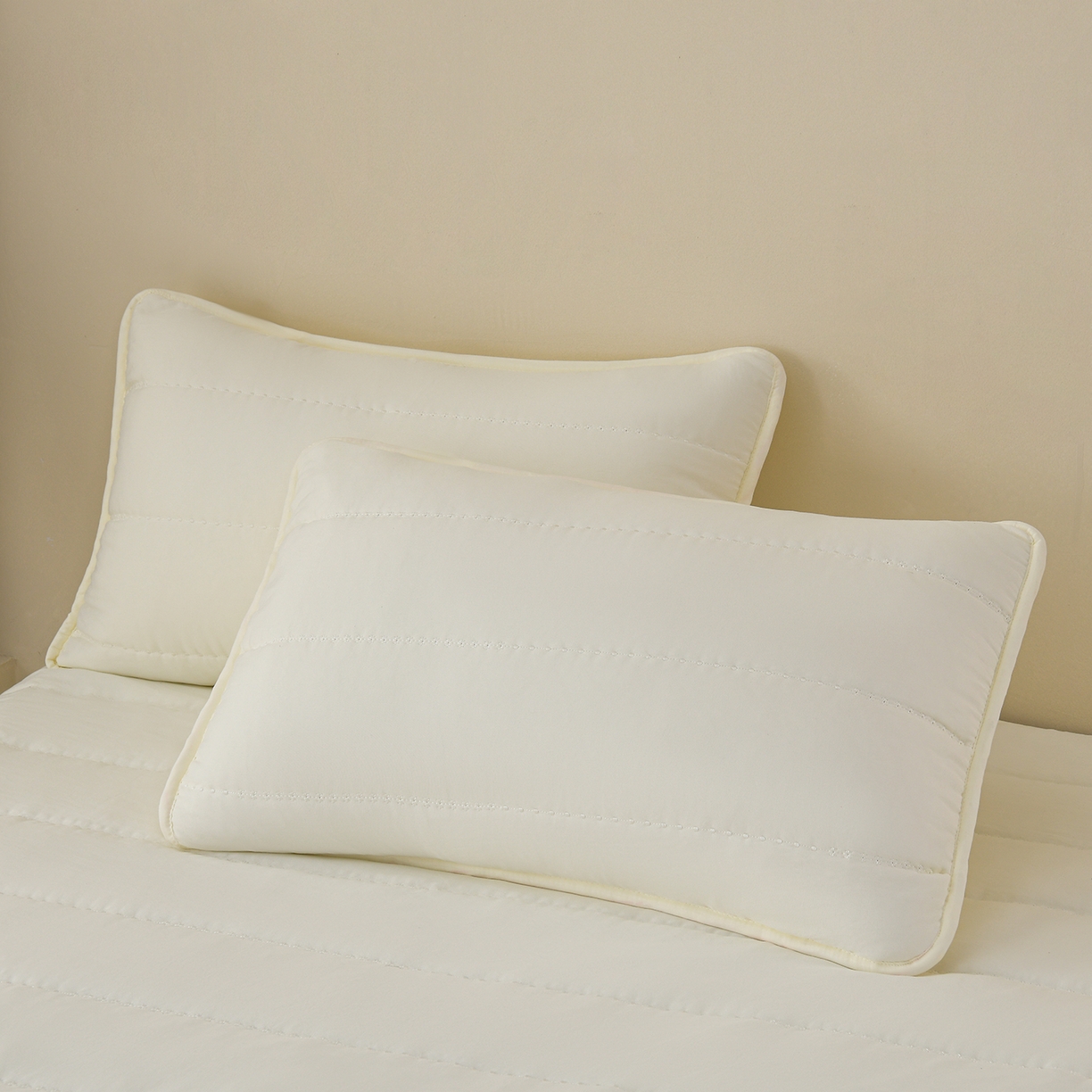 91家纺网 家纺一手货源 找家纺 推推家纺 2026新款水洗棉床盖夏被四件套 蝴蝶-米白