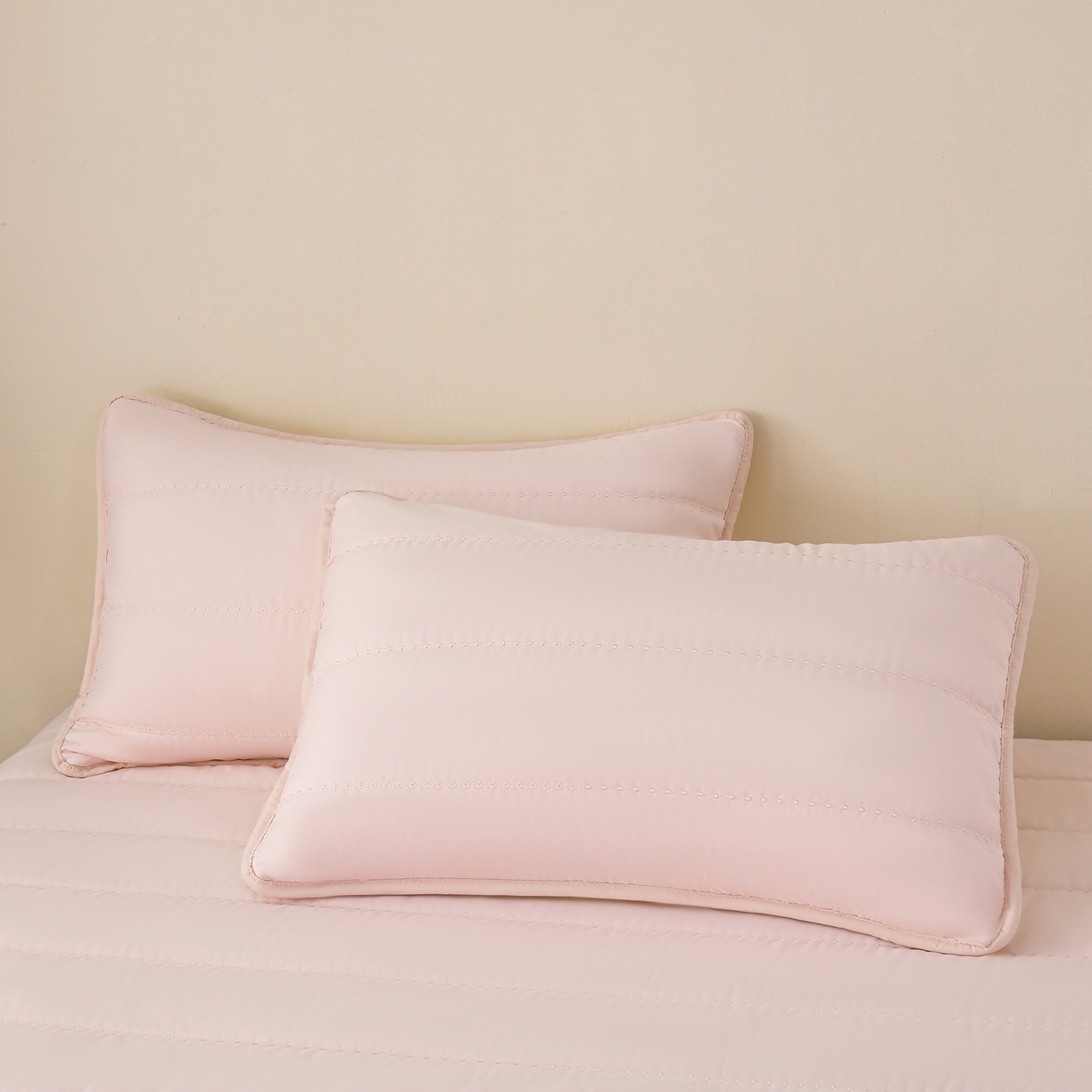 91家纺网 家纺一手货源 找家纺 推推家纺 2026新款水洗棉床盖夏被四件套 玫瑰-粉色