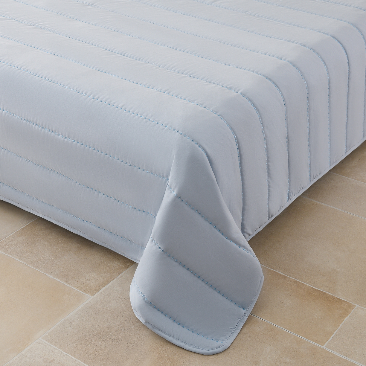 91家纺网 家纺一手货源 找家纺 推推家纺 2026新款水洗棉床盖夏被四件套 玫瑰-蓝色