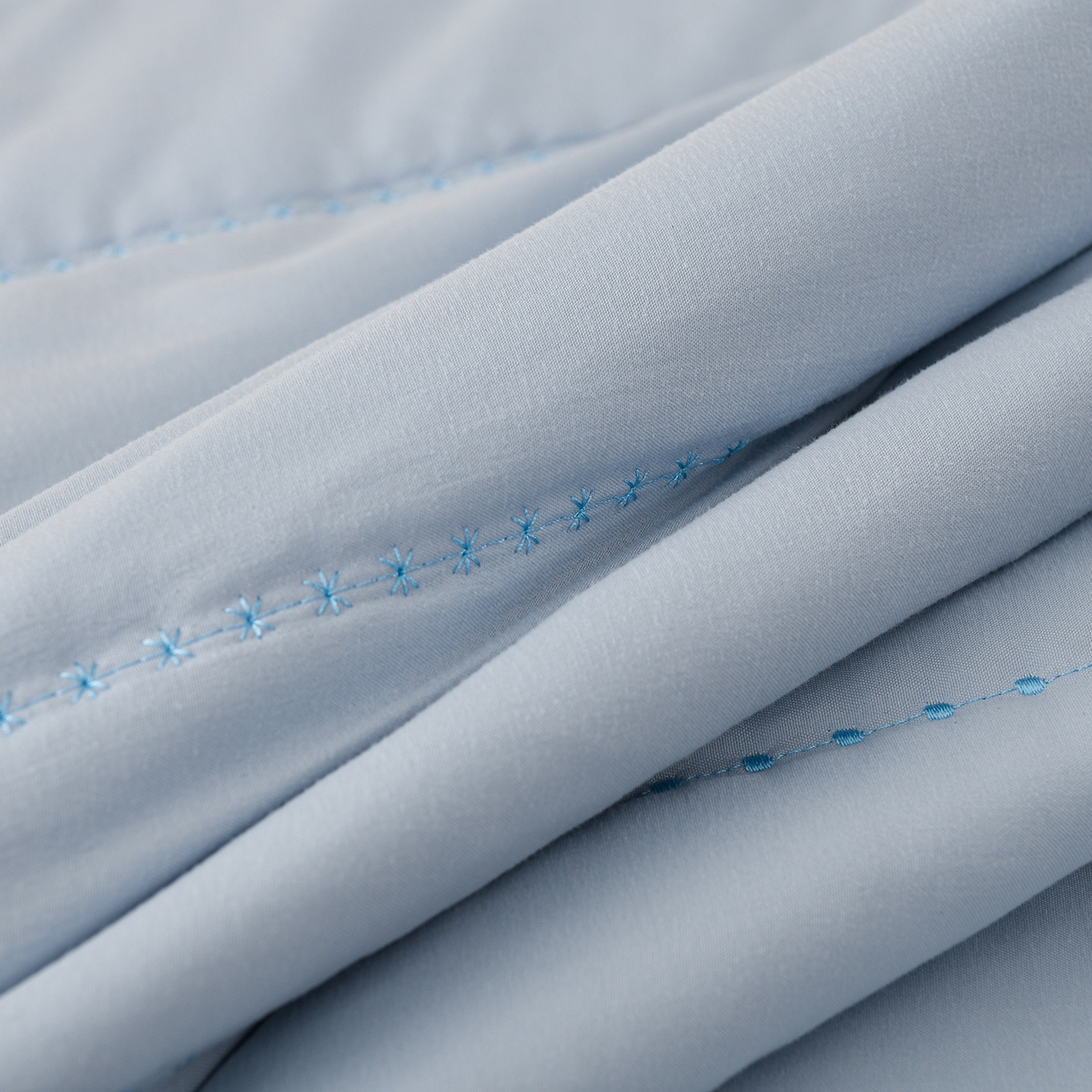 91家纺网 家纺一手货源 找家纺 推推家纺 2026新款水洗棉床盖夏被四件套 玫瑰-蓝色