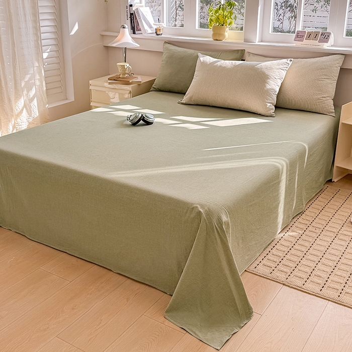 91家纺网 家纺一手货源 找家纺 （总）梦依依 2026新款全棉色织水洗棉拉链款单品床单