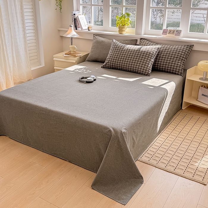 91家纺网 家纺一手货源 找家纺 （总）梦依依 2026新款全棉色织水洗棉拉链款单品床单