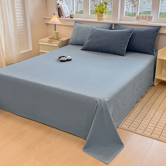 91家纺网 家纺一手货源 找家纺 （总）梦依依 2026新款全棉色织水洗棉拉链款单品床单