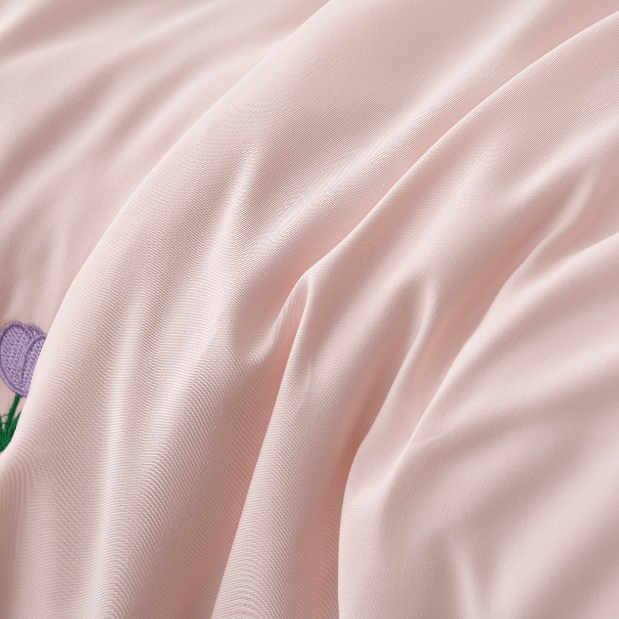 91家纺网 家纺一手货源 找家纺 推推家纺 2026新款水洗棉床盖夏被四件套 郁金香-粉色