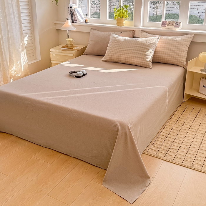 91家纺网 家纺一手货源 找家纺 （总）梦依依 2026新款全棉色织水洗棉拉链款单品床单