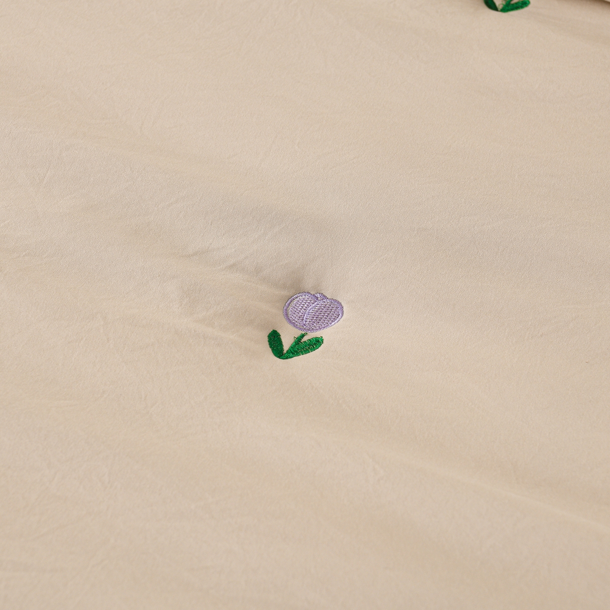 91家纺网 家纺一手货源 找家纺 推推家纺 2026新款水洗棉床盖夏被四件套 郁金香卡其