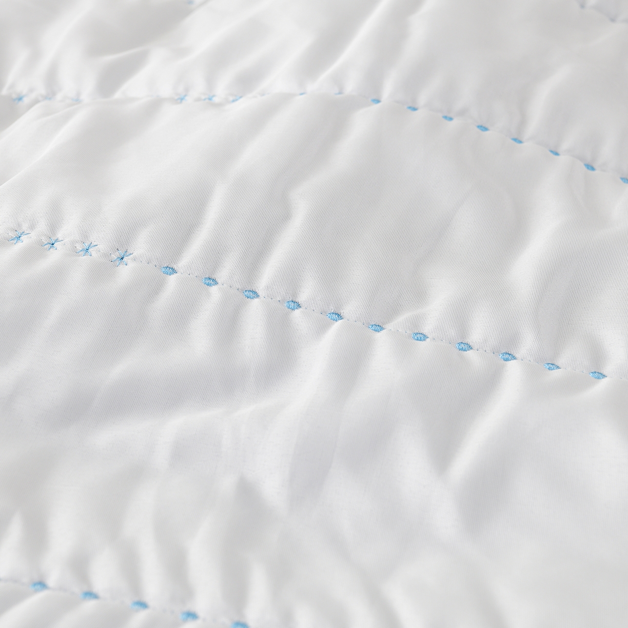 91家纺网 家纺一手货源 找家纺 推推家纺 2026新款水洗棉床盖夏被四件套 郁金香-蓝色