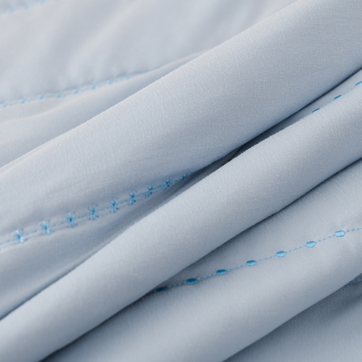 91家纺网 家纺一手货源 找家纺 推推家纺 2026新款水洗棉床盖夏被四件套 郁金香-蓝色