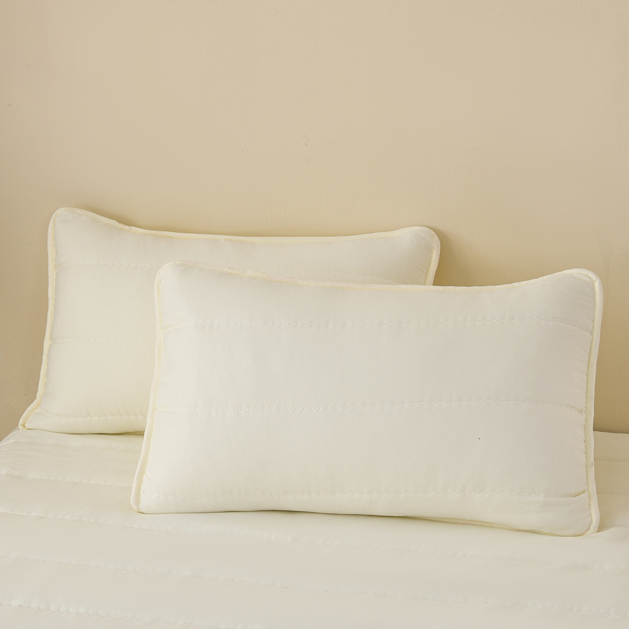 91家纺网 家纺一手货源 找家纺 推推家纺 2026新款水洗棉床盖夏被四件套 郁金香-米白