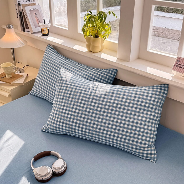 91家纺网 家纺一手货源 找家纺 （总）梦依依 2026新款全棉色织水洗棉拉链款单品枕套