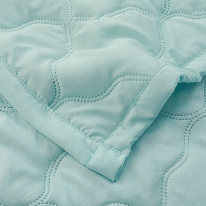 91家纺网 家纺一手货源 找家纺 坦客毯业 2026新款超声波夏被纯色水洗棉夏凉被批发赠品礼品被供货 夏被-浅绿