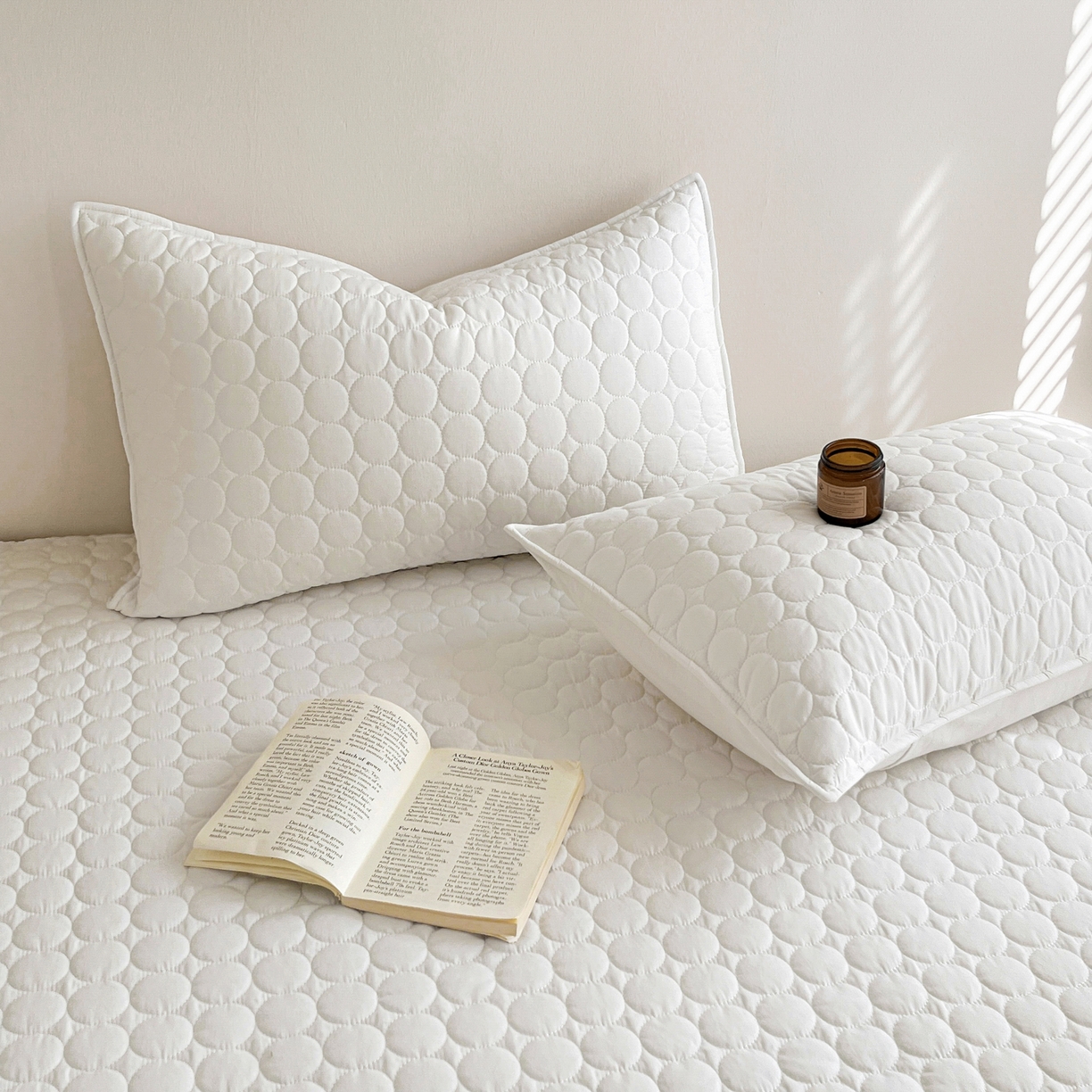 91家纺网 家纺一手货源 找家纺 （总）其奥家纺 2026新款全棉水洗棉夹棉床盖三件套-同心圆系列