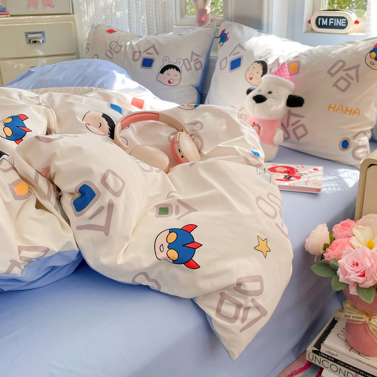 91家纺网 家纺一手货源 找家纺 卡斯诺家纺馆 2026新款古法水洗仿棉四件套（下载文件包含买家秀） 欢乐哈哈