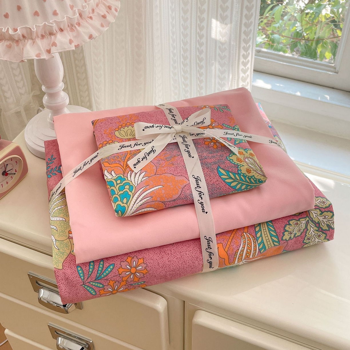 91家纺网 家纺一手货源 找家纺 卡斯诺家纺馆 2026新款古法水洗仿棉四件套（下载文件包含买家秀） 花眠