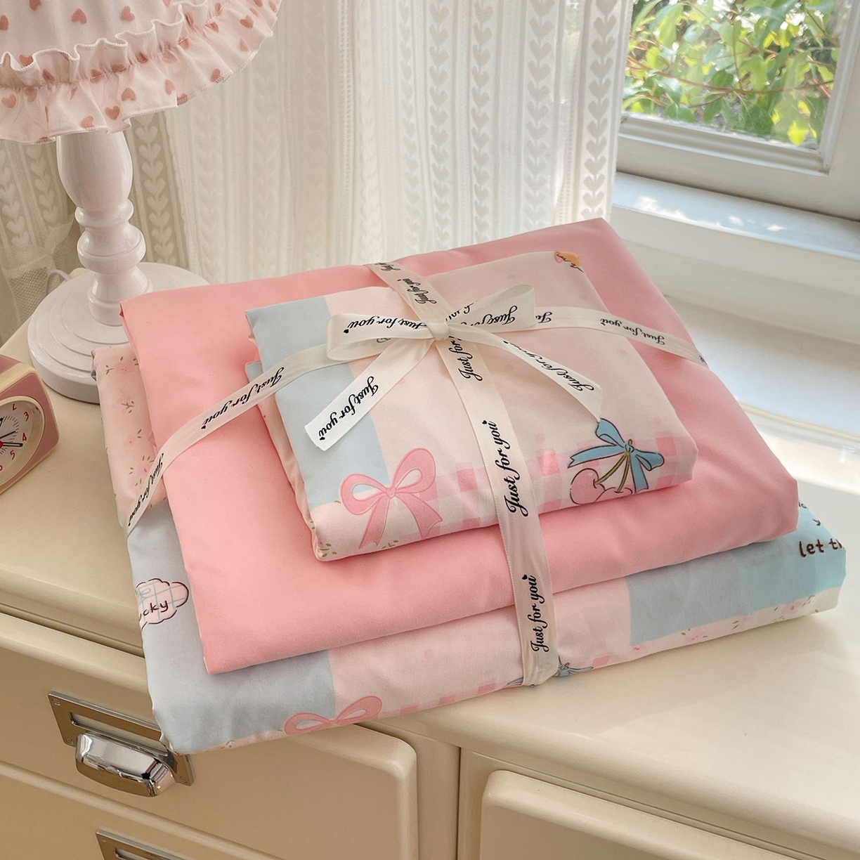 91家纺网 家纺一手货源 找家纺 卡斯诺家纺馆 2026新款古法水洗仿棉四件套（下载文件包含买家秀） 甜趣萌格