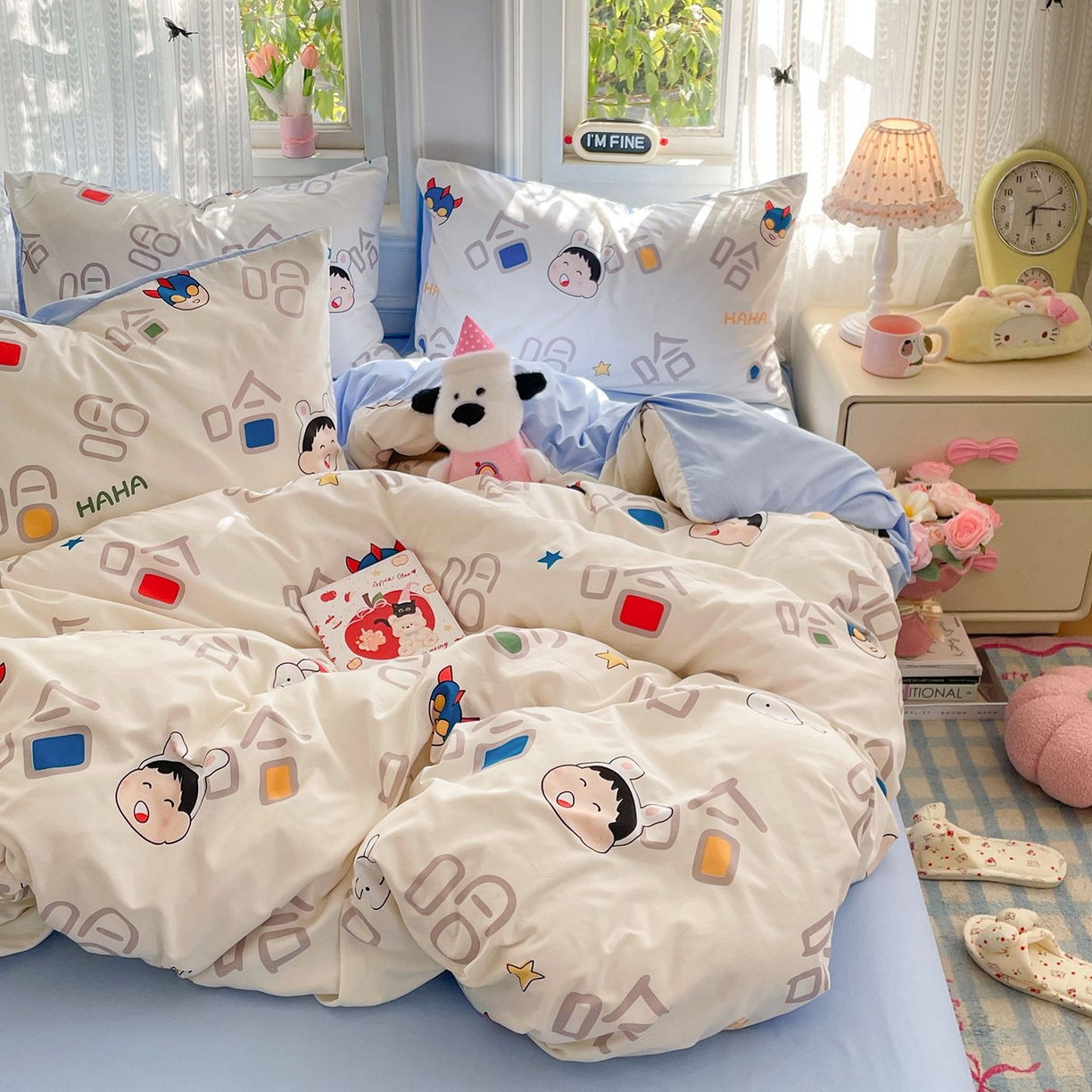 91家纺网 家纺一手货源 找家纺 卡斯诺家纺馆 2026新款古法水洗仿棉四件套（下载文件包含买家秀） 欢乐哈哈