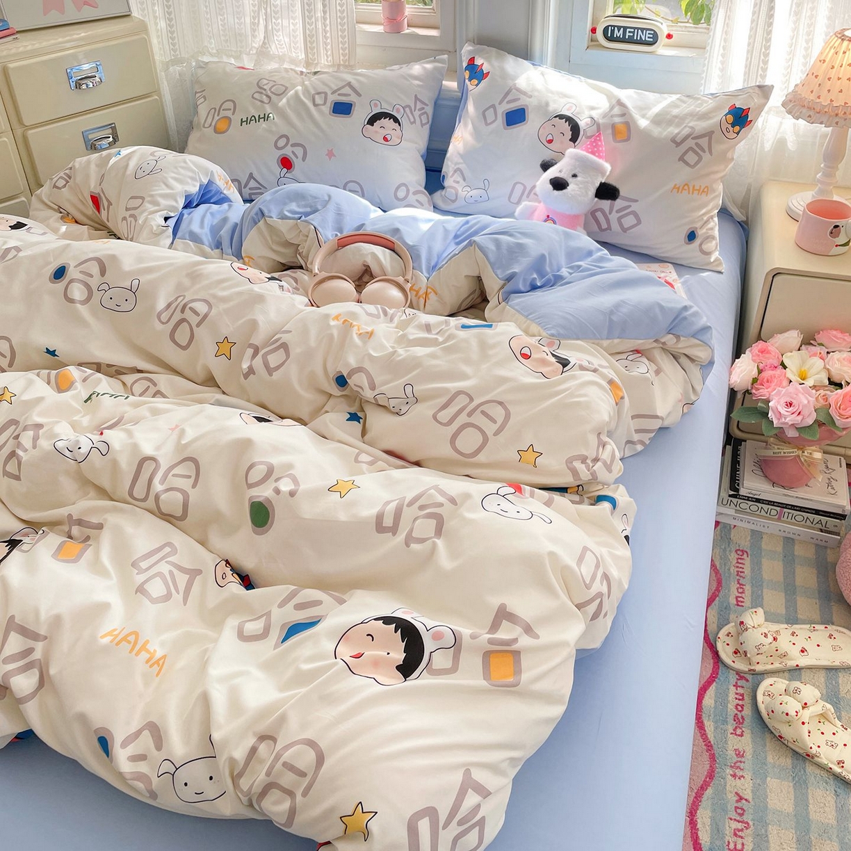 91家纺网 家纺一手货源 找家纺 卡斯诺家纺馆 2026新款古法水洗仿棉四件套（下载文件包含买家秀） 欢乐哈哈