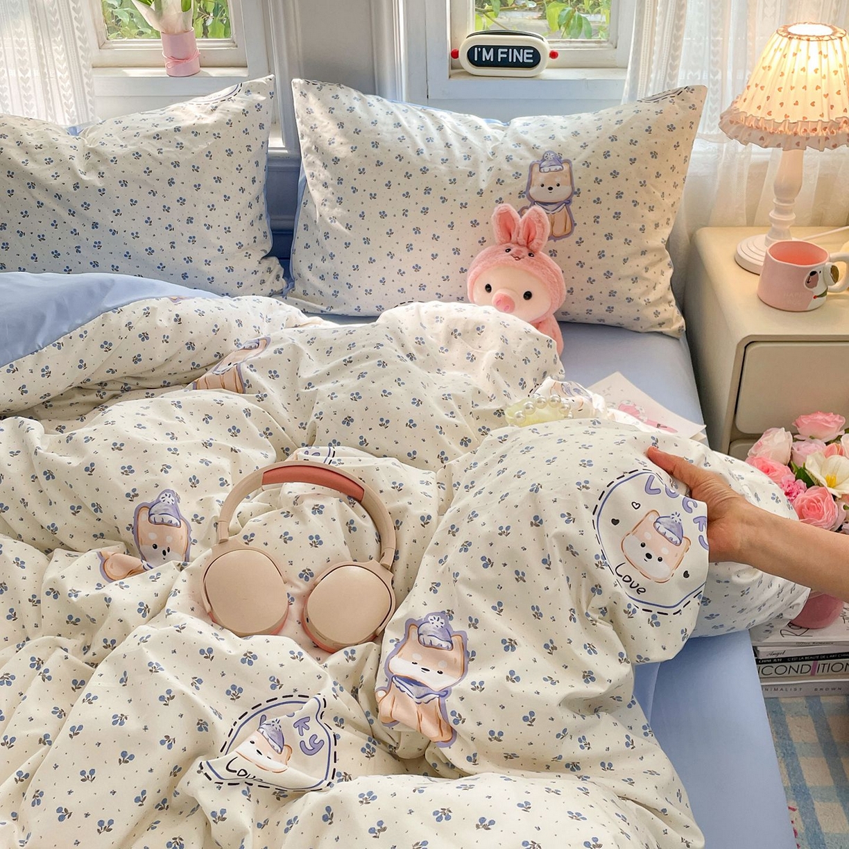 91家纺网 家纺一手货源 找家纺 卡斯诺家纺馆 2026新款古法水洗仿棉四件套（下载文件包含买家秀） 点点花萌