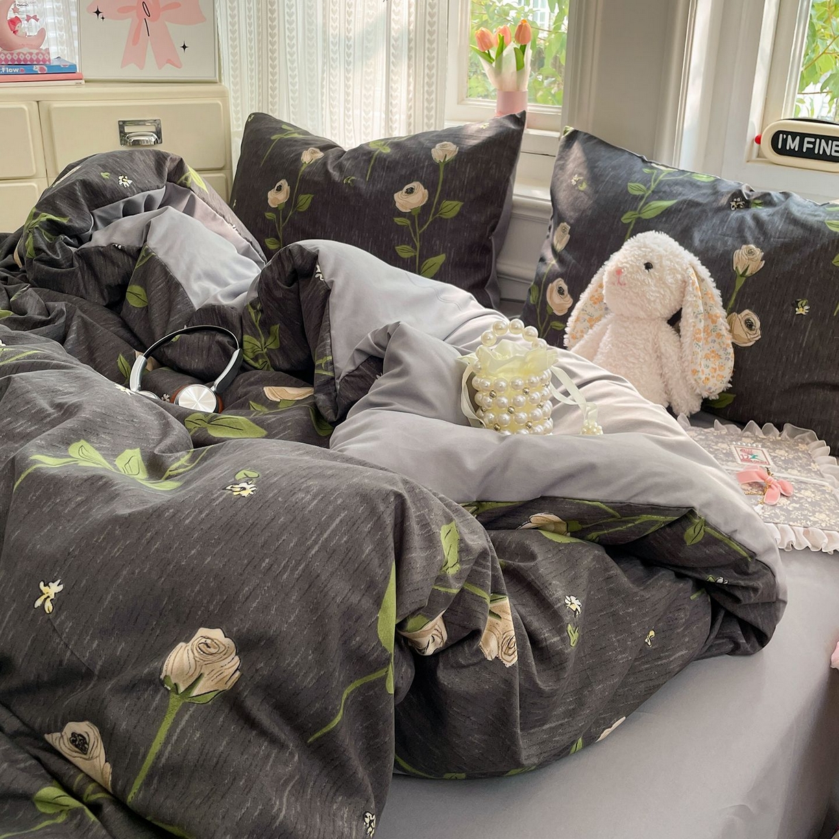 91家纺网 家纺一手货源 找家纺 卡斯诺家纺馆 2026新款古法水洗仿棉四件套（下载文件包含买家秀） 雅致玫瑰