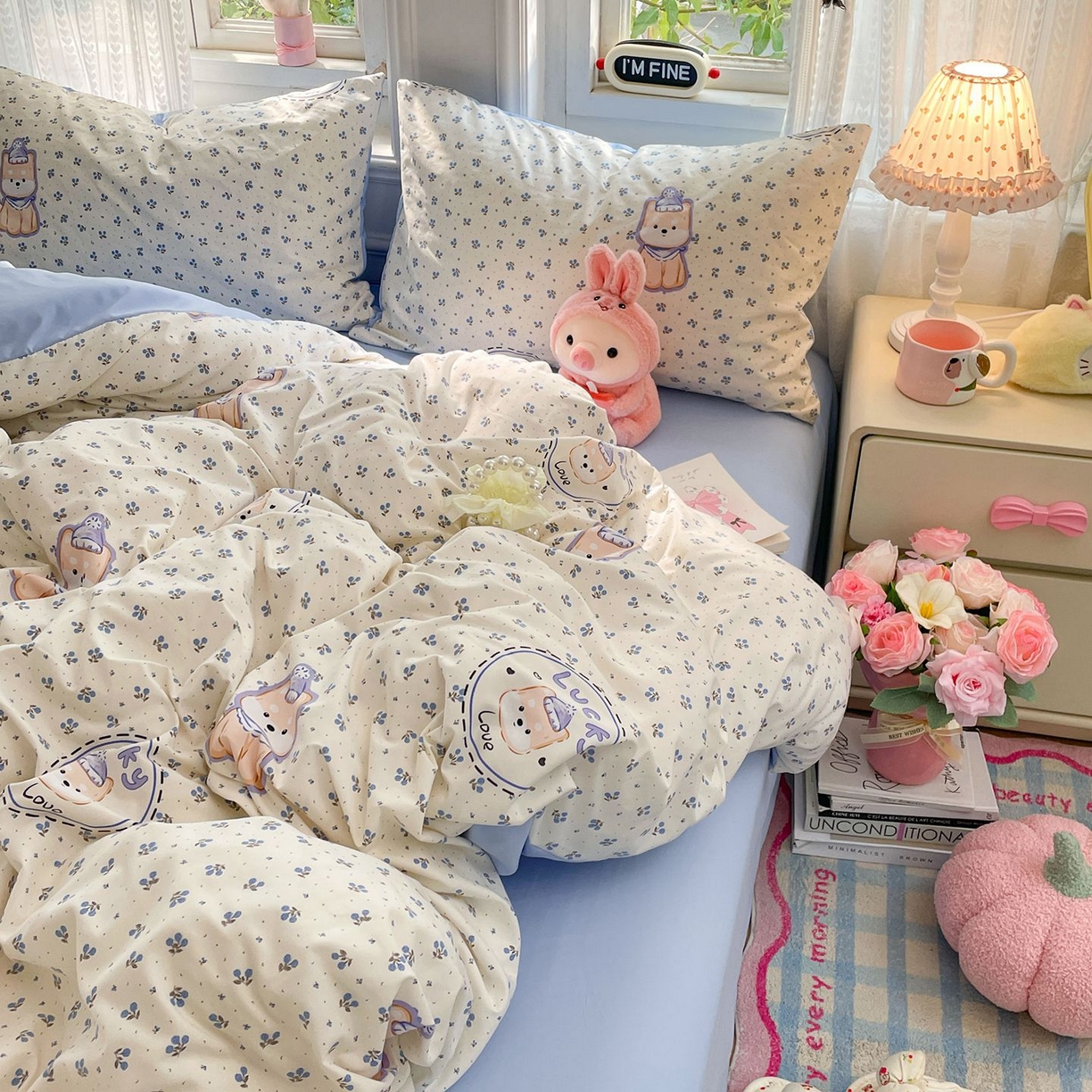 91家纺网 家纺一手货源 找家纺 卡斯诺家纺馆 2026新款古法水洗仿棉四件套（下载文件包含买家秀） 点点花萌