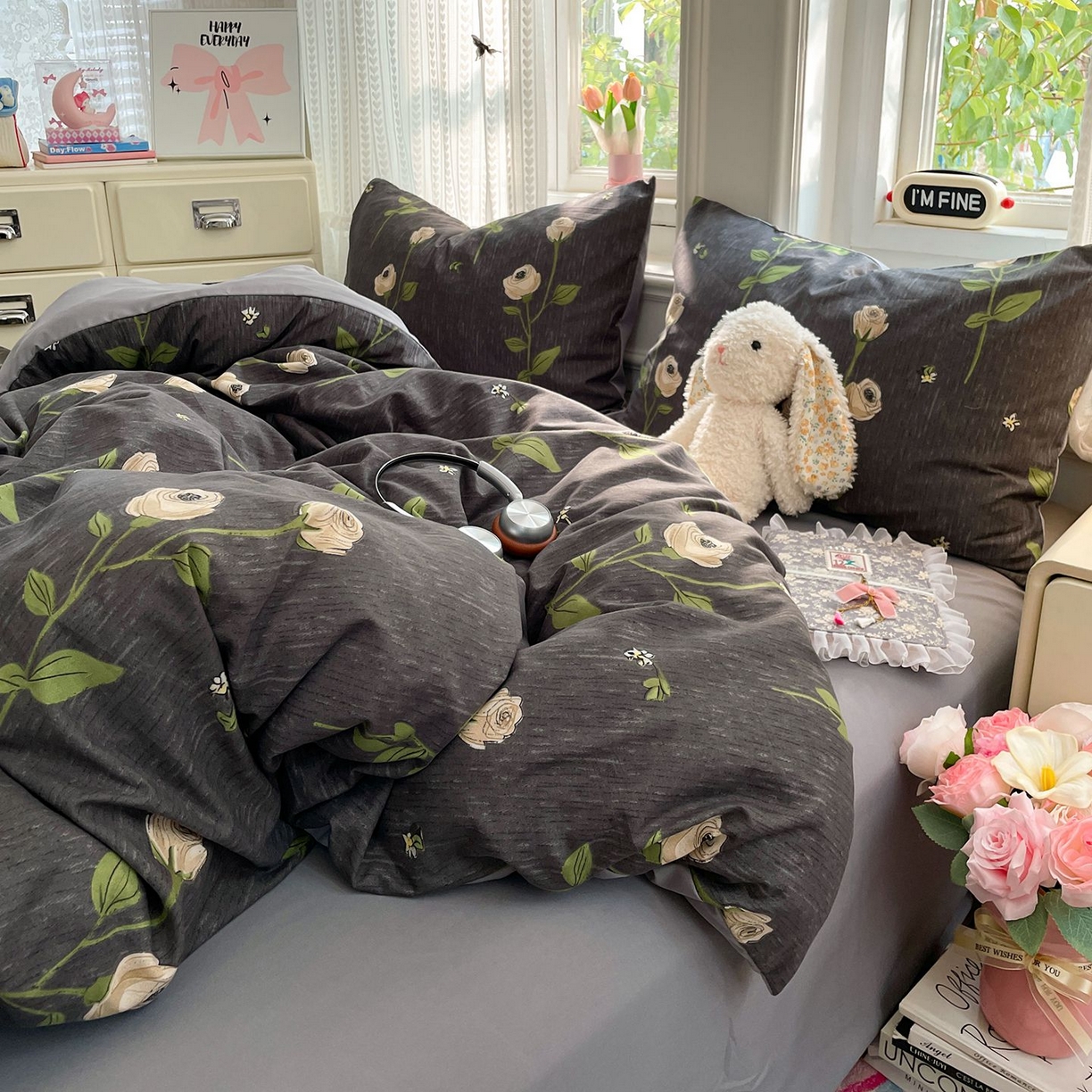 91家纺网 家纺一手货源 找家纺 卡斯诺家纺馆 2026新款古法水洗仿棉四件套（下载文件包含买家秀） 雅致玫瑰