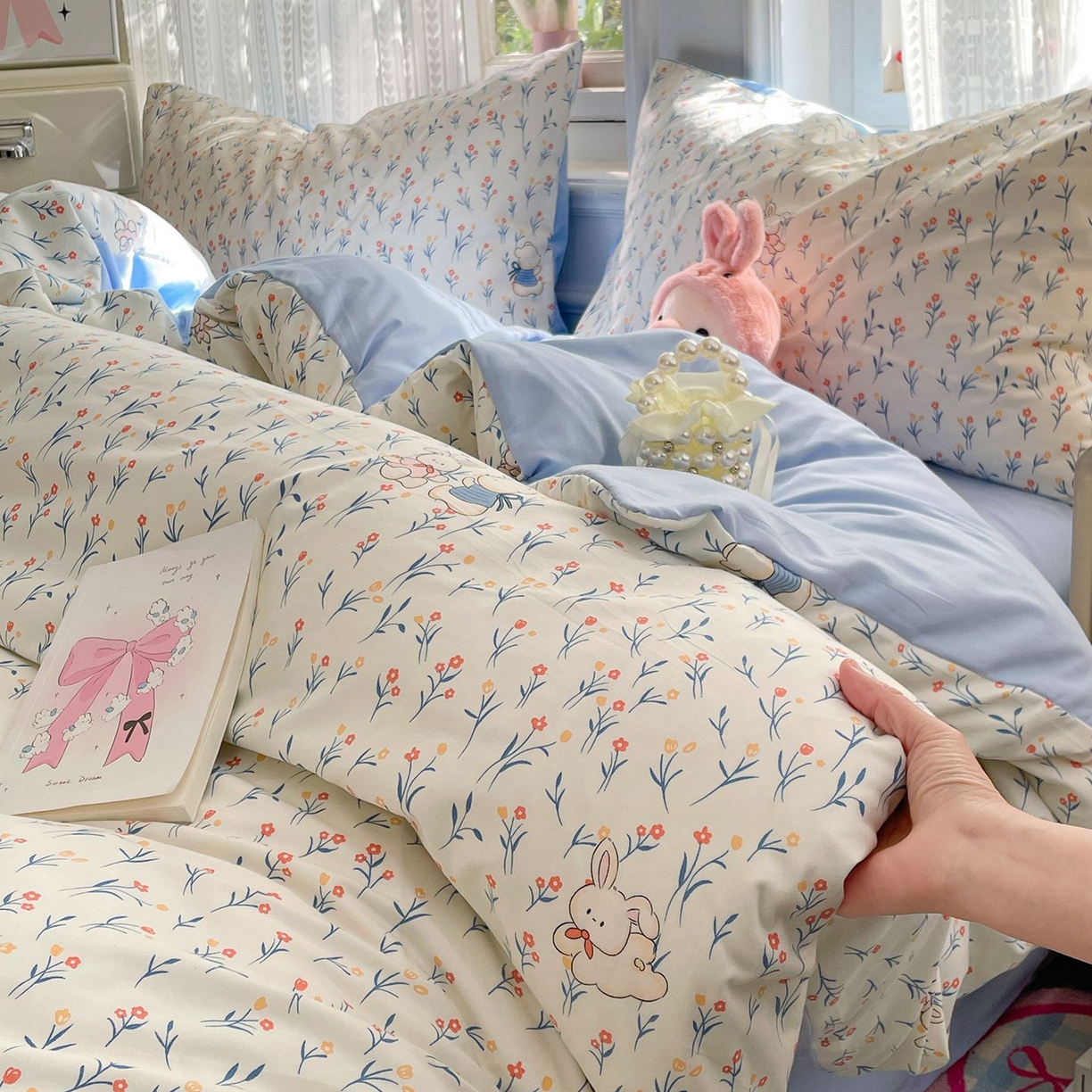 91家纺网 家纺一手货源 找家纺 卡斯诺家纺馆 2026新款古法水洗仿棉四件套（下载文件包含买家秀） 依偎