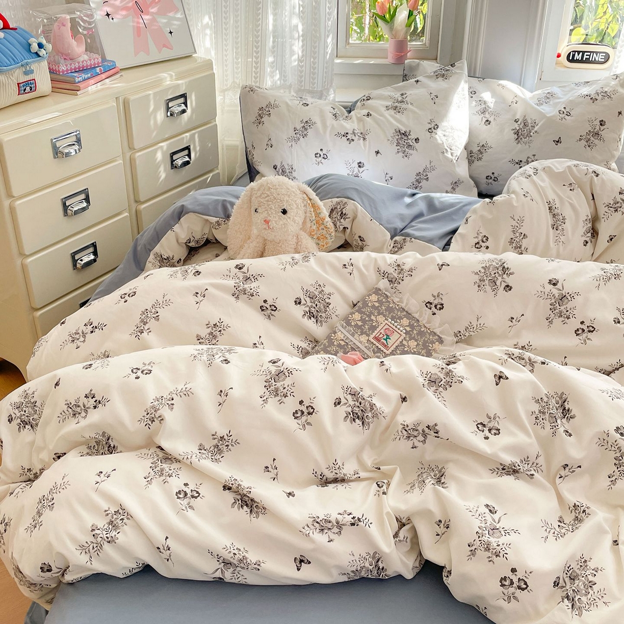 91家纺网 家纺一手货源 找家纺 卡斯诺家纺馆 2026新款古法水洗仿棉四件套（下载文件包含买家秀） 梦幻花蝶