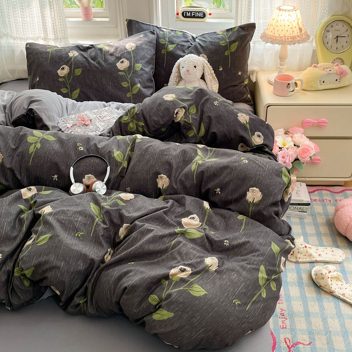 91家纺网 家纺一手货源 找家纺 卡斯诺家纺馆 2026新款古法水洗仿棉四件套（下载文件包含买家秀） 雅致玫瑰