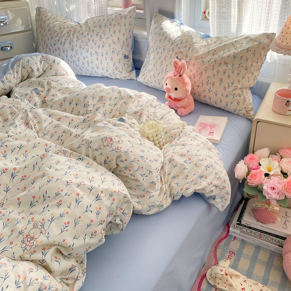 卡斯诺家纺馆 2026新款古法水洗仿棉四件套（下载文件包含买家秀） 依偎