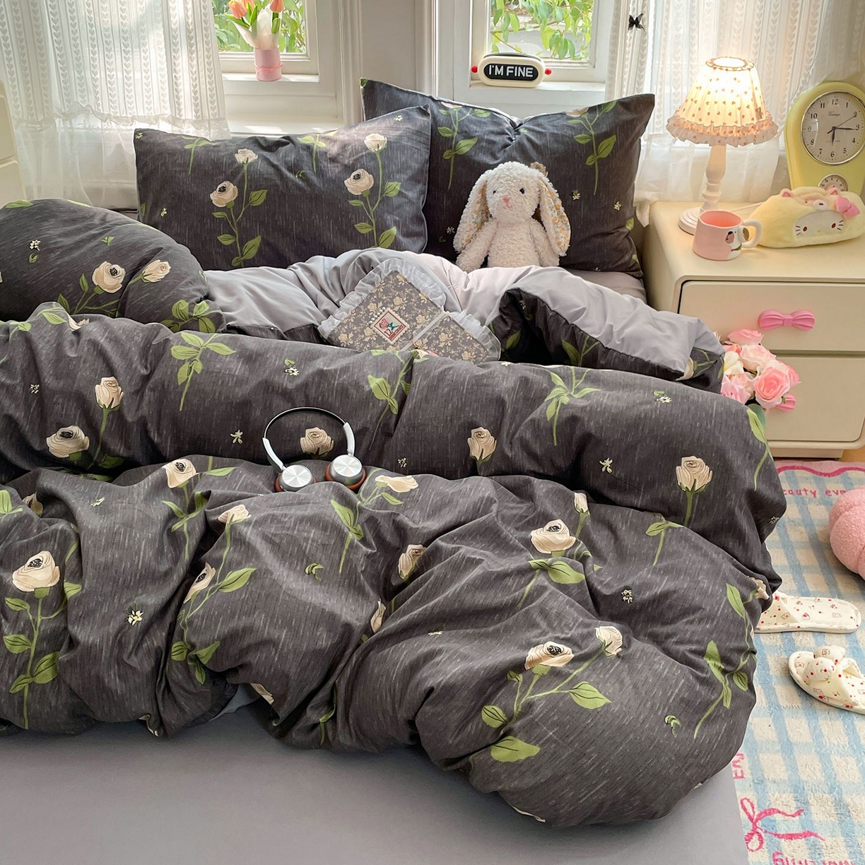 91家纺网 家纺一手货源 找家纺 卡斯诺家纺馆 2026新款古法水洗仿棉四件套（下载文件包含买家秀） 雅致玫瑰