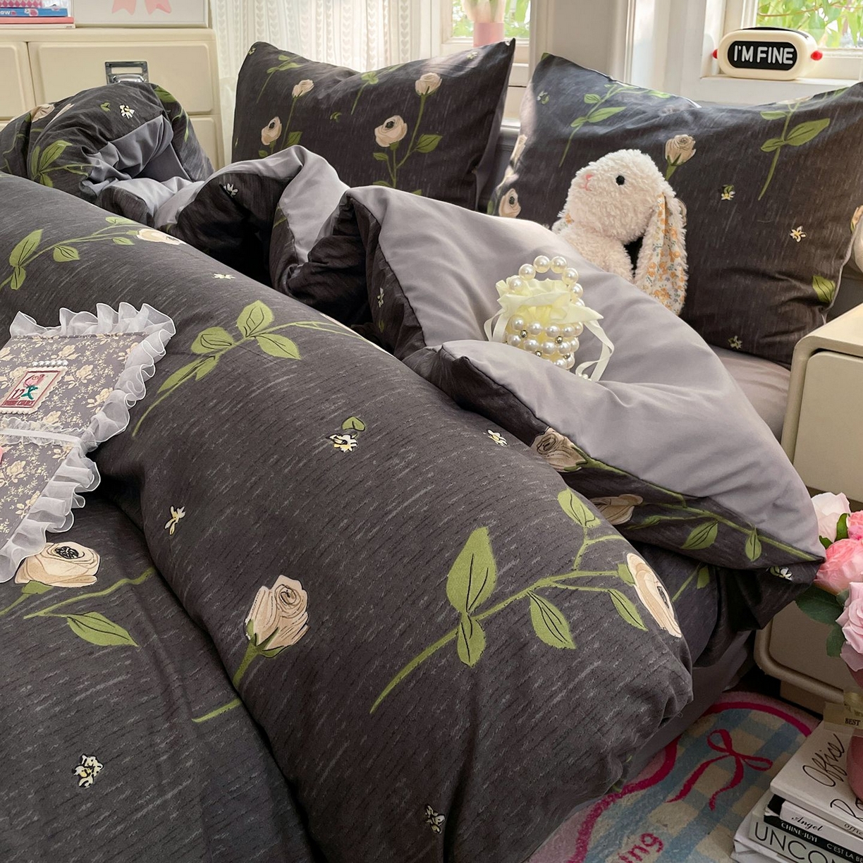 91家纺网 家纺一手货源 找家纺 卡斯诺家纺馆 2026新款古法水洗仿棉四件套（下载文件包含买家秀） 雅致玫瑰