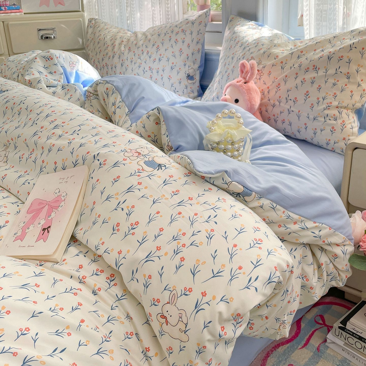 91家纺网 家纺一手货源 找家纺 卡斯诺家纺馆 2026新款古法水洗仿棉四件套（下载文件包含买家秀） 依偎