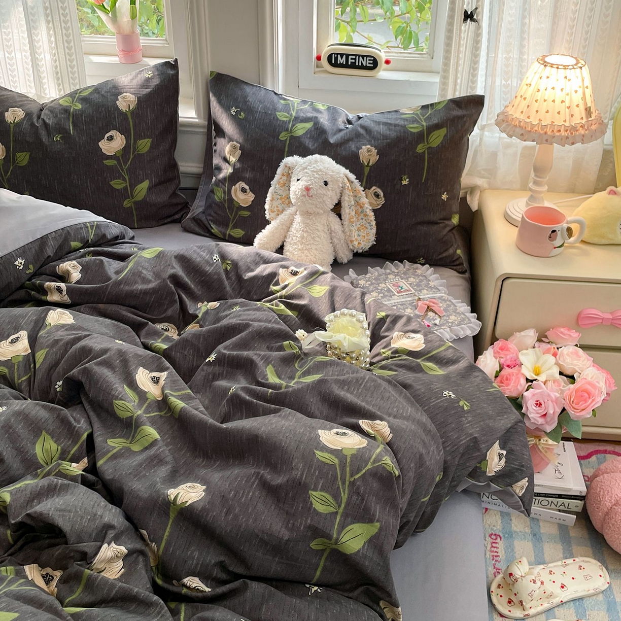 91家纺网 家纺一手货源 找家纺 卡斯诺家纺馆 2026新款古法水洗仿棉四件套（下载文件包含买家秀） 雅致玫瑰