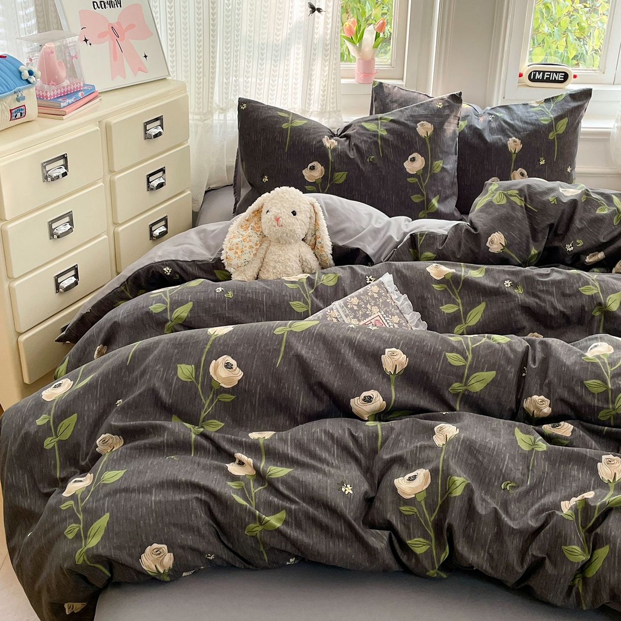 91家纺网 家纺一手货源 找家纺 卡斯诺家纺馆 2026新款古法水洗仿棉四件套（下载文件包含买家秀） 雅致玫瑰