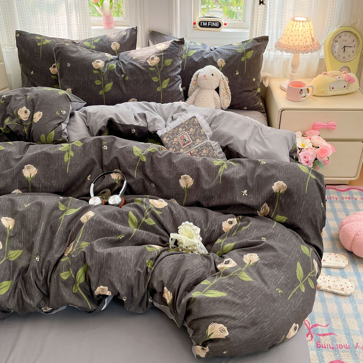 91家纺网 家纺一手货源 找家纺 卡斯诺家纺馆 2026新款古法水洗仿棉四件套（下载文件包含买家秀） 雅致玫瑰