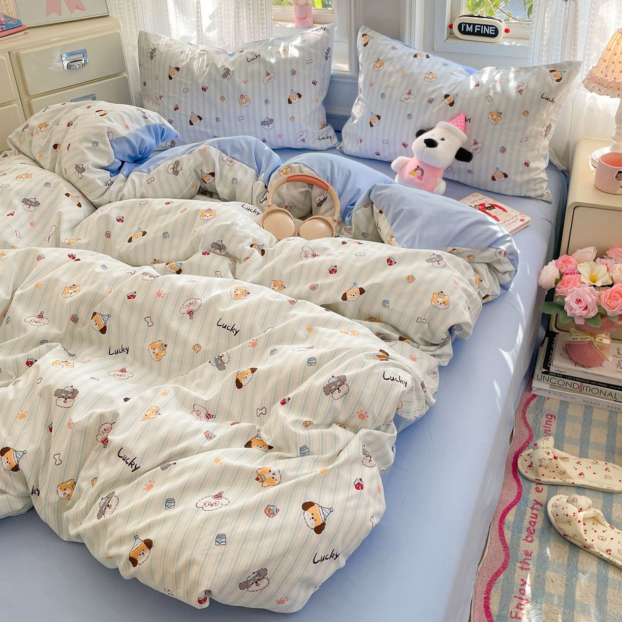 91家纺网 家纺一手货源 找家纺 卡斯诺家纺馆 2026新款古法水洗仿棉四件套（下载文件包含买家秀） 软眠萌趣